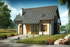 Компактный и функциональный дом с кабинетом на первом этаже и с эркером в обеденной зоне.