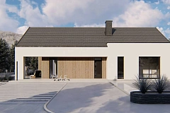 Современный проект с двускатной крышей