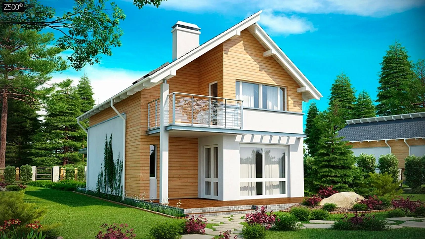 Вариант двухэтажного дома Z137 адаптированный для сейсмозоны