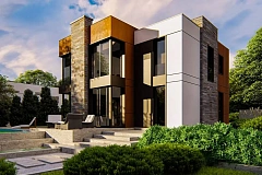 Современный двухэтажный дом без гаража