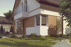 Элегантный дом с мансардой, с кухней со стороны сада и эркером в обеденной зоне.