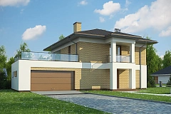 Двухэтажный дом с гаражом на две машины