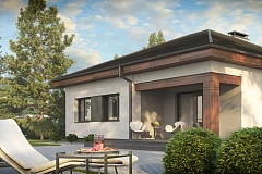 Проект стильного одноэтажного дома в классическом стиле.