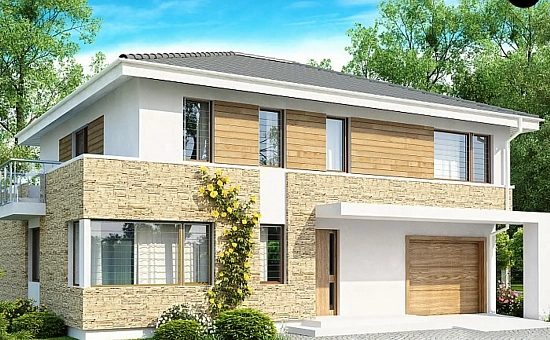 Двухэтажный современный дом версия сейсмику