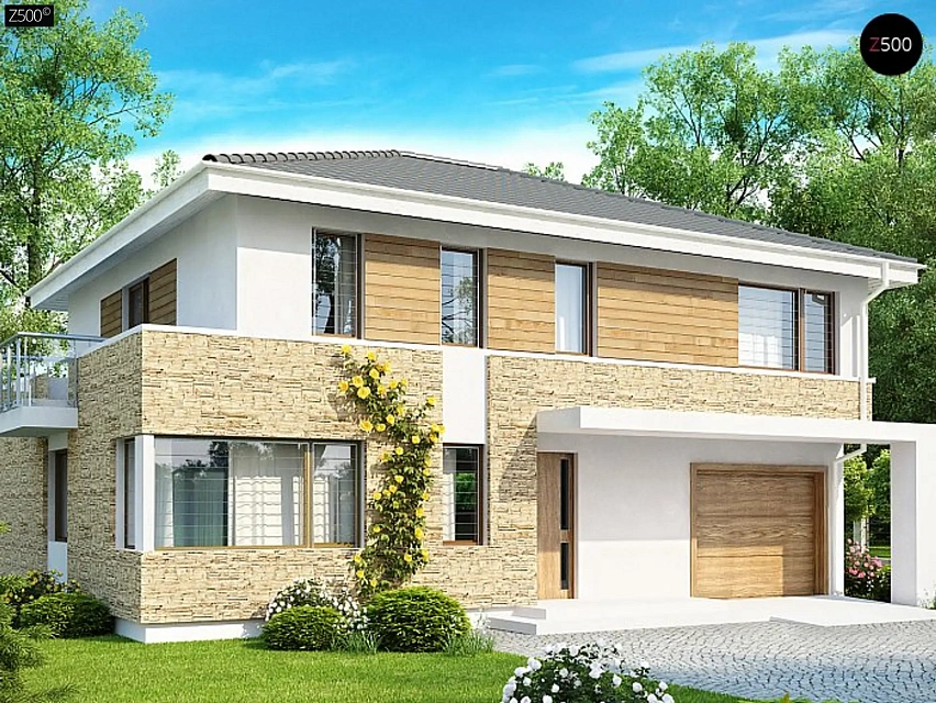 Двухэтажный современный дом версия сейсмику