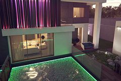 Проект дома в современном стиле с большими площадями остекления