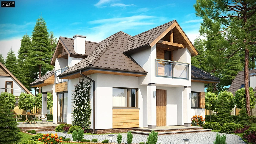 Проект практичного и уютного традиционного дома.