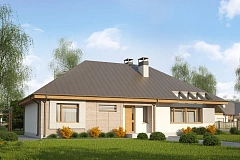 Вариант проекта Z140 с фронтальным расположением кухни.