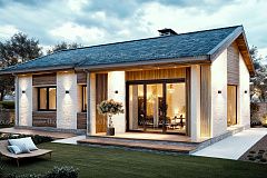 Компактный одноэтажный дом с 3мя спальнями. 