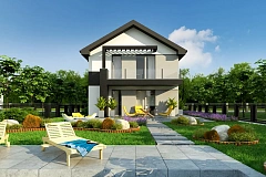 Компактный двухэтажный дом для узких участков.