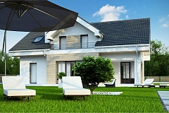 Аккуратный мансардный коттедж с гостевой спальней на первом этаже