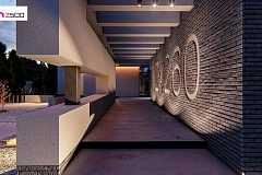 Cовременный одноэтажный дом с плоской крышей с гаражом на два авто