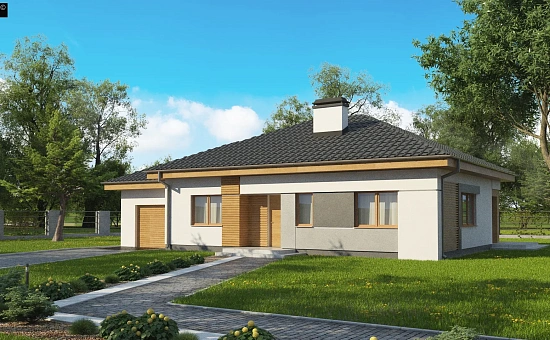 Увеличенная версия проекта Z273 с гаражом, пристроенным слева.