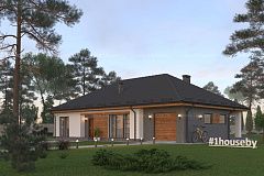 Одноэтажный проект дома с гаражом. 