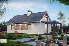 Маленький и функциональный одноэтажный дом, выгодный в строительстве и эксплуатации.