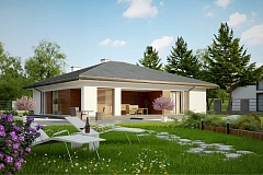 Вариант одноэтажного дома Z321 с измененной планировкой