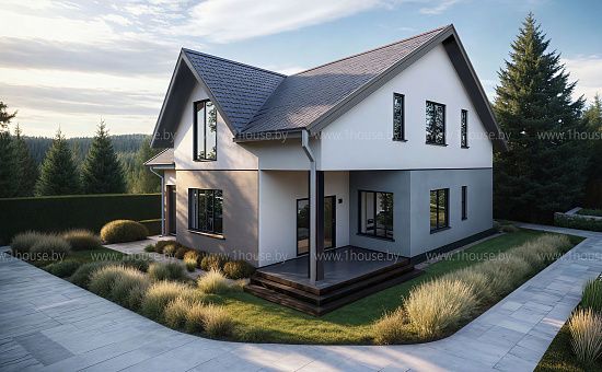 Мансардный дом с гаражом и 4мя спальнями.