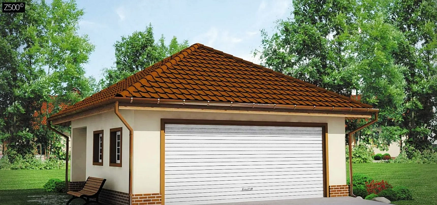 Современный проект просторного гаража для двух автомобилей