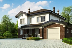 Просторный проект двухэтажного дома с удобной планировкой.