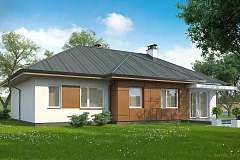 Комфортный одноэтажный дом в традиционном стиле.