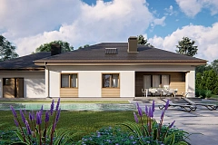 Просторный одноэтажный дом с тремя спальнями и большим гаражом.