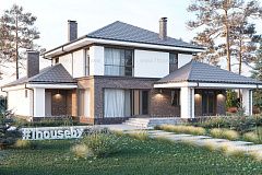 Дом с мансардным этажом и гаражом.