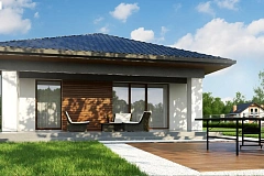 Проект уютного одноэтажного дома с 3 спальнями