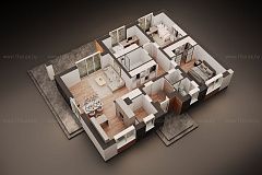 Одноэтажный дом с мастер-спальней.