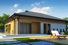 Вариант проекта одноэтажного дома Z204&nbsp;&nbsp;с гаражом для одной машины.