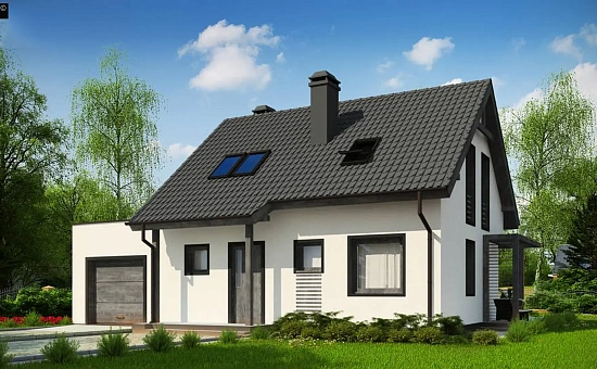 Вариант мансардного проекта Z212 с гаражом слева