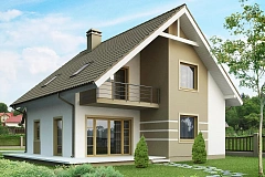 Стильный дом с мансардой, экономичный в строительстве и эксплуатации.