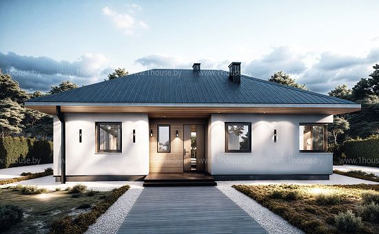 Одноэтажный дом с 3мя спальнями.