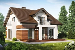 Версия проекта Z28 с небольшими изменениями в планировке, современным дизайном фасадов.