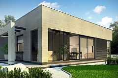 Проект комфортного одноэтажного дома с 4 спальнями