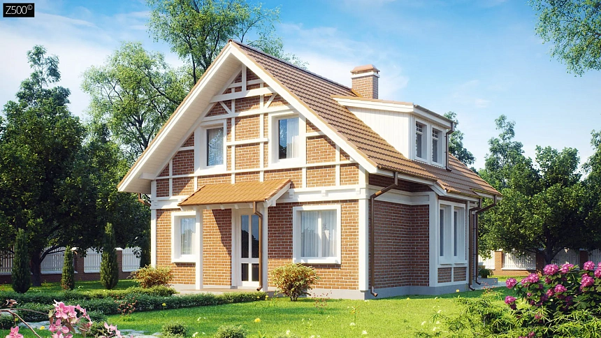 Проект компактного и функционального дома с кабинетом на первом этаже.