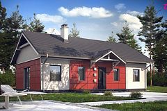 Аккуратный одноэтажный дом в классическом стиле