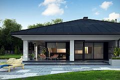 Проект одноэтажного дома с гаражом на две машины