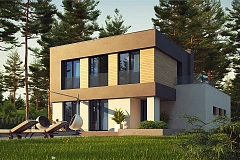 Двухэтажный дом с гаражом на две машины