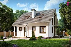 Проект каркасного мансардного дома в классическом дизайне