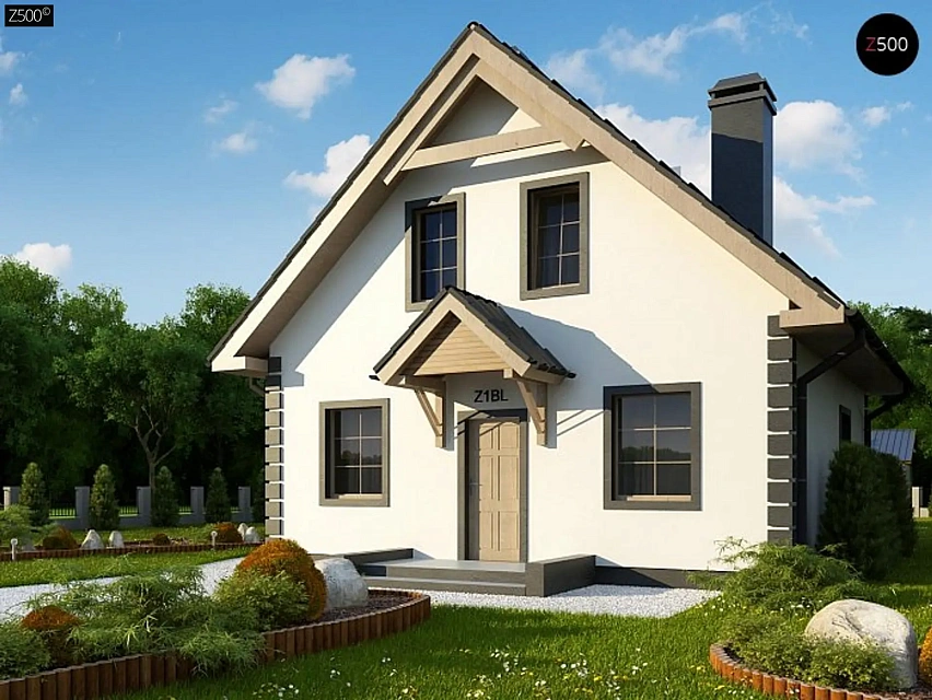 Версия проекта дома Z1 без люкарен.