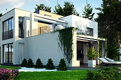 Двухэтажный дом в стиле минимализм - вариант проекта ZR 17