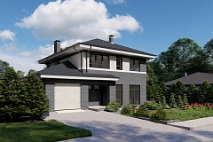 Вариант двухэтажного проекта Zx24 с фасадом под кирпич