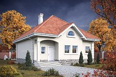 Одноэтажный дом с 2умя спальнями.