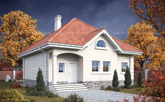 Одноэтажный дом с 2умя спальнями.