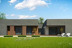 Современный односемейный дом с  плоской крышей