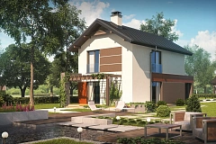 Вариант проекта Z297 с фронтальным гаражом, с изменениями в планировке.