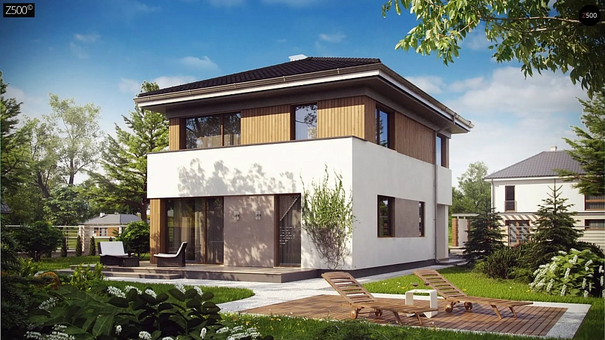 Вариант&nbsp;&nbsp;двухэтажного дома Z295 с подвалом