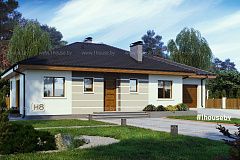 Одноэтажный дом с гаражом.