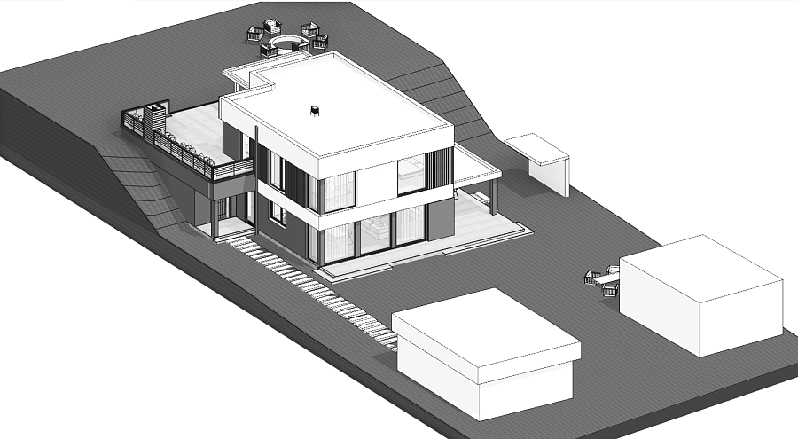 Двухэтажный дом с плоской кровлей для молодой семейной пары в деревне Мочаны, фото 4