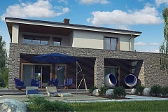 Вариант двухэтажного дома Zx109 с подвалом